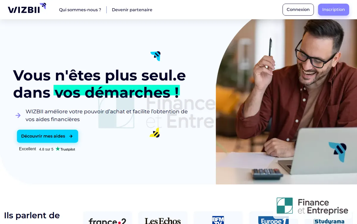 Capture : WIZBII - Accédez à toutes vos aides financières